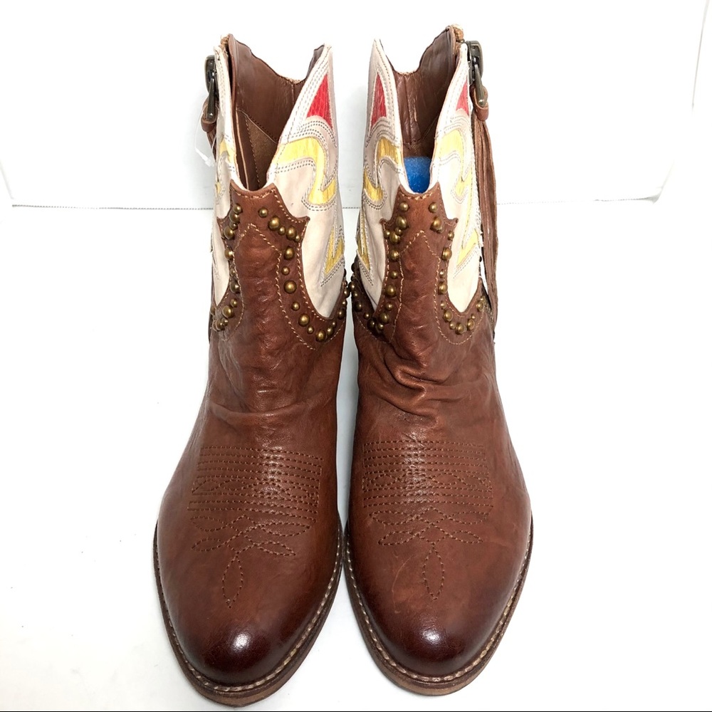 Sam Edelman Shane Brown Leather Ankle Boots Sz8